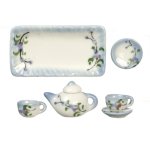 (image for) Purple Floral Tea Service Set 6pc