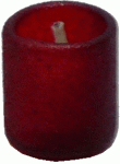 (image for) White Candle in Red Candle Holder