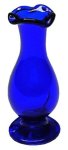 (image for) Blue Glass Fluted Pedestal Vase