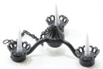 (image for) Wrought Iron Candle Chandelier - Black Non-Working