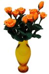 (image for) Apricot Roses in Amber Vase 12pc