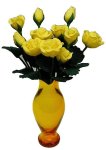 (image for) Yellow Roses in Amber Vase 12pc