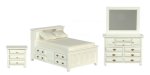 (image for) Double Bedroom Furniture Set - White - 3pc