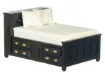 (image for) Double Bed w/ Drawers - Black