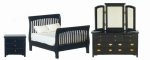 (image for) Slat Bedroom Set - Black - 3pc