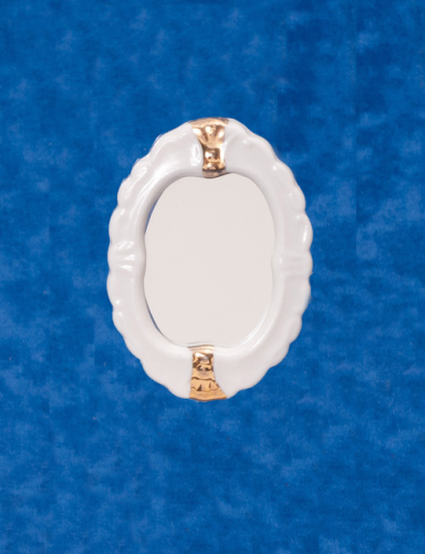 (image for) White Mirror With Gold Trim