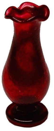 (image for) Red Glass Fluted Pedestal Vase