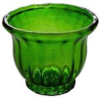 (image for) Crystal Green Glass Flared Bowl