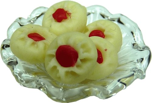 (image for) Cherry Shortbread Cookies on Raised Glass Plate