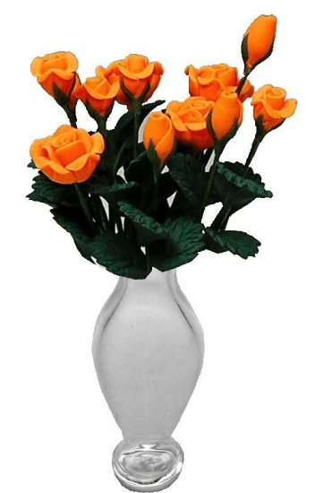 (image for) Apricot Roses in Classic Vase 12pc