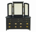 (image for) Black Low Dresser w/ Full Mirror