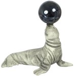 (image for) Seal Lion w/ Ball Statue - Gray