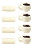 (image for) Coffee Cups w/ Square Saucers - Service for 4