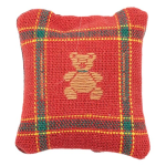 (image for) Red Plaid Teddy Bear Pillow