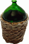 (image for) Glass Demijohn in Tall Wicker Basket Green