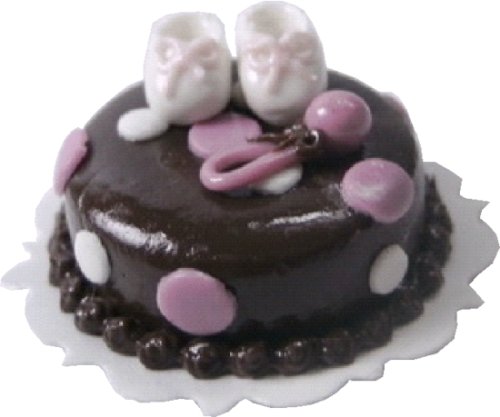 (image for) Pink & Brown Baby Shoes Cake