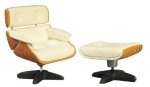 (image for) 1/2in Scale Lounge Chair & Ottoman - Cream