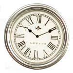 (image for) Wall Clock - Silver w/ Roman Numerals