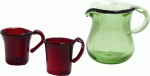 (image for) Christmas Cup & Pitcher Set - Red/ Green - 3pc