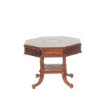 (image for) William IV Octagonal Rent/Drum Table w/ Drawers - Walnut