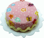 (image for) Butterflies & Flowers Pink Cake