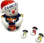 (image for) Snowman Cookie Jar with Snowman Cookies