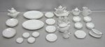 (image for) 40pc Dinner Dishes Set White w/ Silver Trim