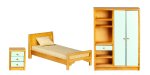 (image for) Bedroom Set - 3pc - Teak & Baby Blue