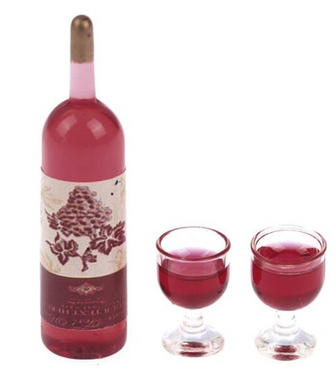 (image for) Wine & Glasses Set - Red - 3pc