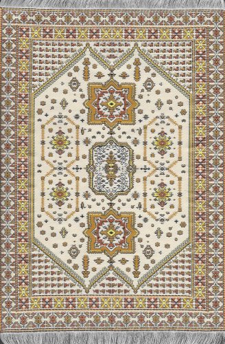 (image for) Turkish Rectangular Area Rug - Yellow Floral