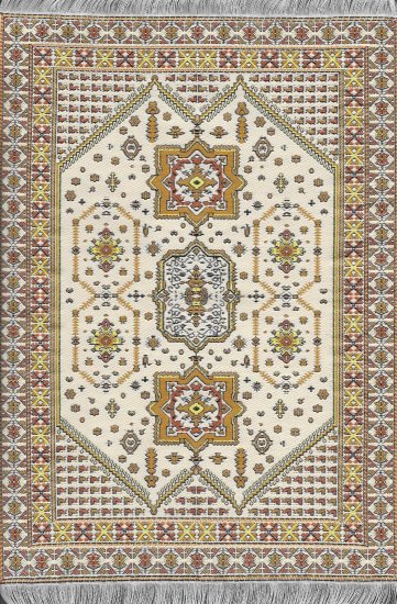 (image for) Turkish Rectangular Area Rug - Yellow Floral