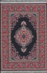 (image for) Turkish Rectangular Area Rug - Red & Black Floral