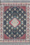 (image for) Turkish Rectangular Area Rug - Red & Blue Floral