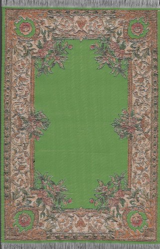 (image for) Turkish Rectangular Area Rug - Dusty Green Floral