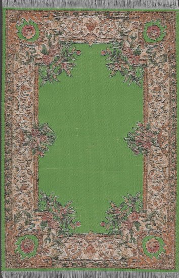 (image for) Turkish Rectangular Area Rug - Dusty Green Floral