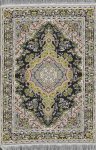 (image for) Turkish Rectangular Area Rug - Green & Black Floral