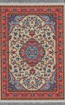 (image for) Turkish Rectangular Area Rug - Red & Orange Floral