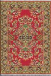 (image for) Large Turkish Rectangular Throw Rug - Red Floral