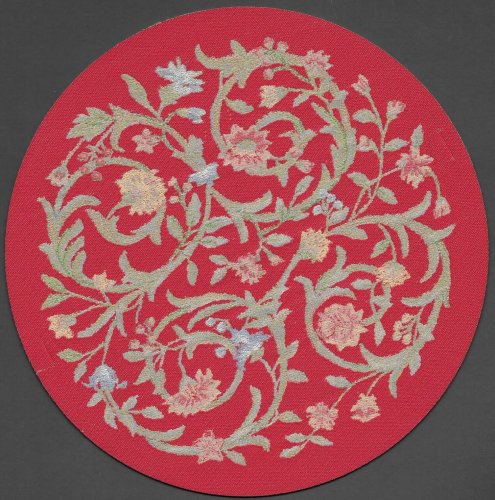 (image for) Turkish Round Area Rug - Red Floral