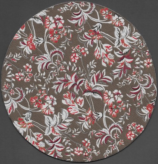 (image for) Turkish Round Area Rug - Brown Floral