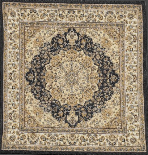 (image for) Turkish Square Area Rug - Tan Floral