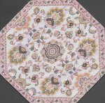 (image for) Turkish Octagonal Area Rug - Pink & Gold Floral