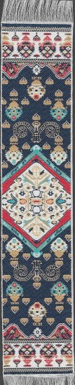 (image for) Turkish Runner Rug - Dark Blue Floral