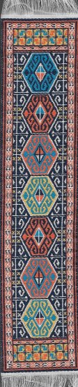 (image for) Turkish Runner Rug - Blue & Orange