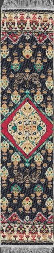 (image for) Turkish Runner Rug - Black Floral