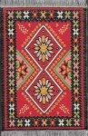 (image for) Turkish Rectangular Throw Rug - Red Floral