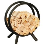 (image for) Circle Fireplace Log Rack w/ Firewood