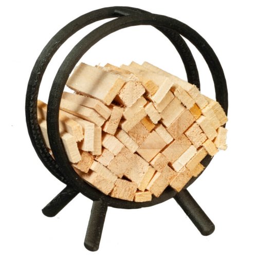 (image for) Circle Fireplace Log Rack w/ Firewood