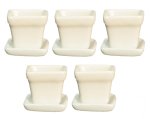 (image for) Plant Pots w/ Base White 5pc