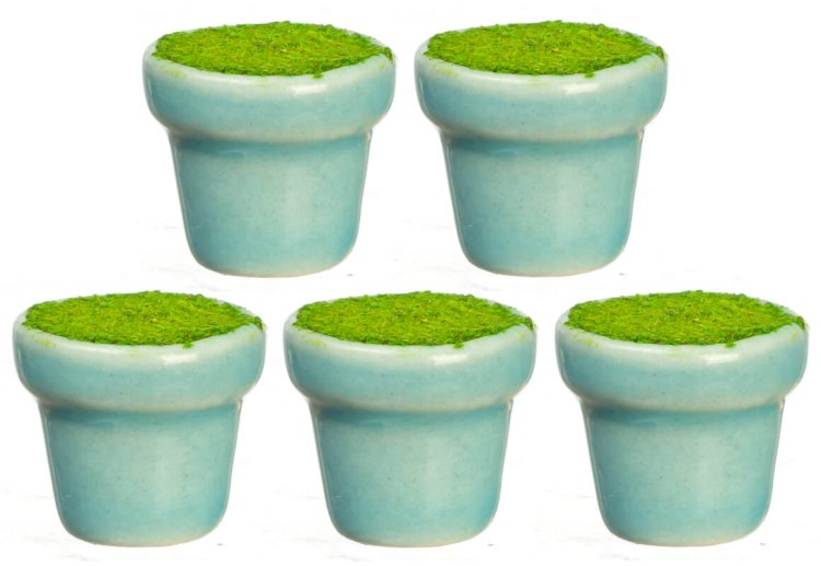 (image for) Plant Pots - Filled - Blue 5pc